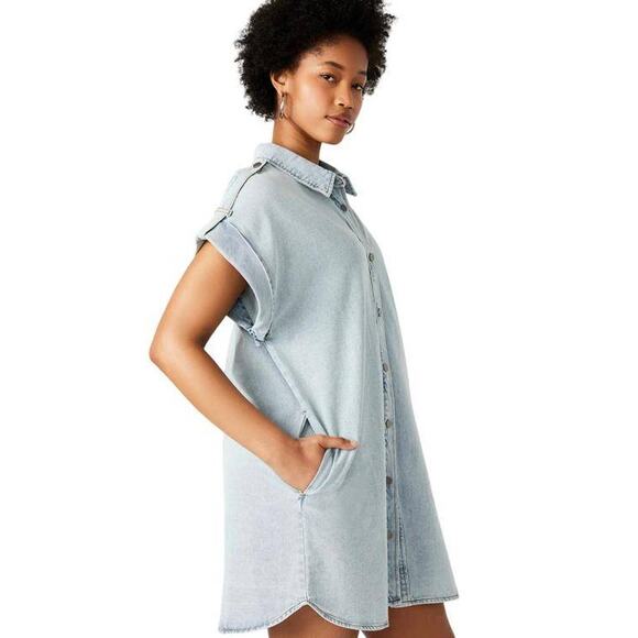STEVE MADDEN Ilara Dress in Stone Wash Blue BO208628 L Large NEW NWT - Picture 2 of 4